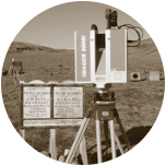 A small Circular image showing the 3D laser scanner used to record Fort Conger in 2010  mounted on a tripod. Clicking this icon will start the 'Laser Scanning game' 