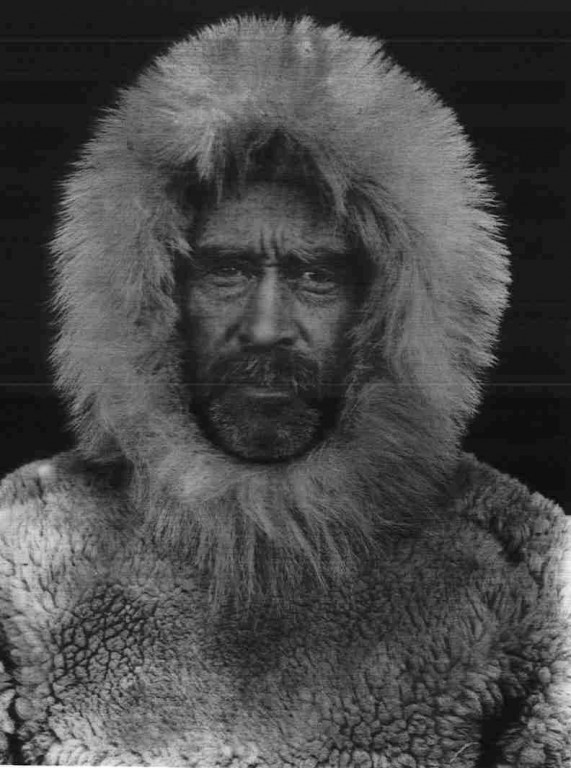 American Polar Explorers Robert Peary and Matthew Henson wearing traditional Inughuit clothing. 